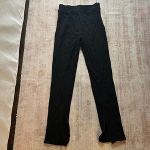 Ribbed Leggings with Zipper Ankles